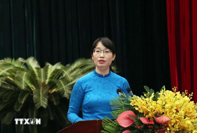 Bà Trần Thị Diệu Thúy, Phó Chủ tịch Ủy ban Nhân dân Thành phố Hồ Chí Minh khóa X, nhiệm kỳ 2021-2026. (Ảnh: Xuân Khu/TTXVN)