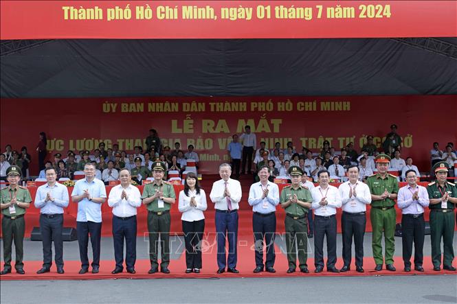 Chủ tịch nước Tô Lâm và các đại biểu tham dự buổi lễ. Ảnh: Nhan Sáng/TTXVN