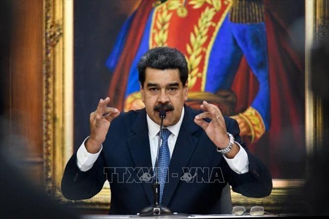 Tổng thống Venezuela Nicolas Maduro phát biểu tại thủ đô Caracas. Ảnh: Getty Images/TTXVN