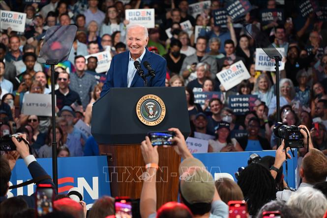 Tổng thống Mỹ Joe Biden phát biểu trong cuộc vận động tranh cử ở Raleigh, thủ phủ Bắc Carolina, ngày 28-6-2024. Ảnh: AA/TTXVN