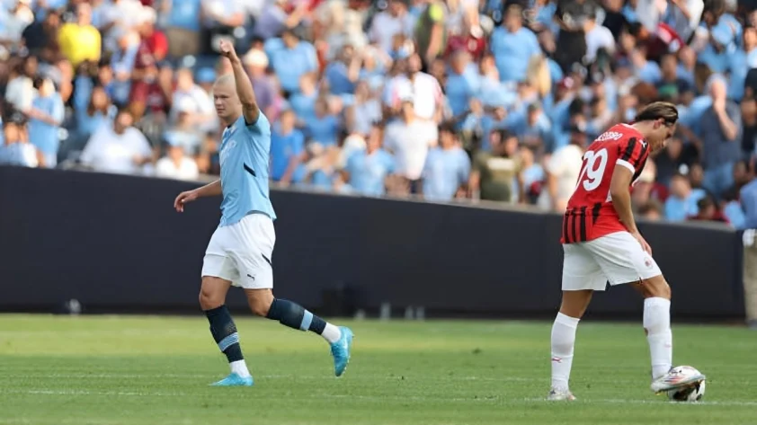 Haaland mở tỉ số cho Man City. Ảnh: Getty