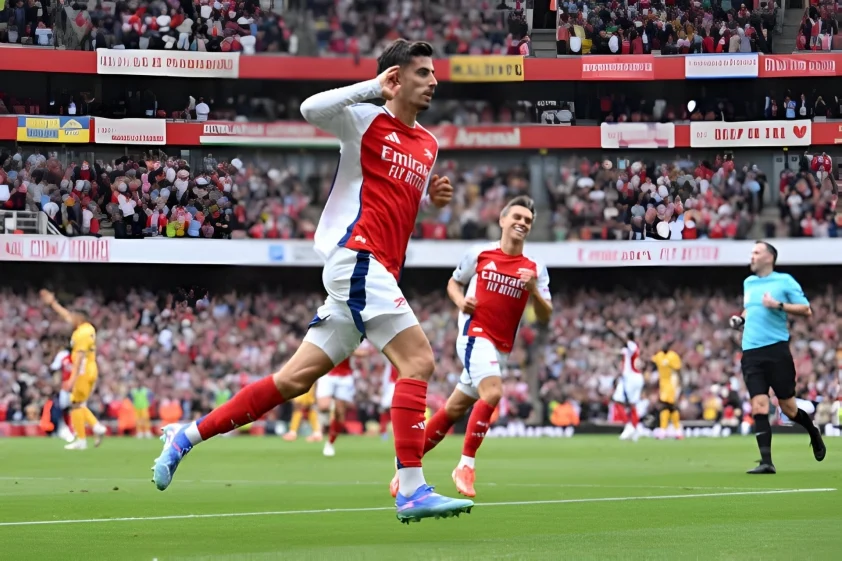 Havertz mở tỷ số cho Arsenal (Ảnh: Getty).