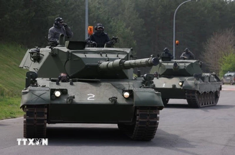 Xe tăng Leopard 1A5 tại căn cứ huấn luyện ở gần Klietz, Đức. (Ảnh: Getty Images/TTXVN)