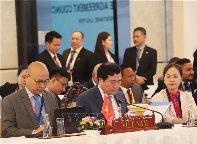 Khai mạc Hội nghị Hội đồng Khu vực mậu dịch tự do ASEAN lần thứ 38 Đoàn Việt Nam tham dự Hội nghị. Ảnh: Xuân Tú/PV TTXVN tại Lào