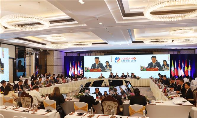 Khai mạc Hội nghị Hội đồng Khu vực mậu dịch tự do ASEAN lần thứ 38 Quang cảnh Hội nghị. Ảnh: Xuân Tú/PV TTXVN tại Lào