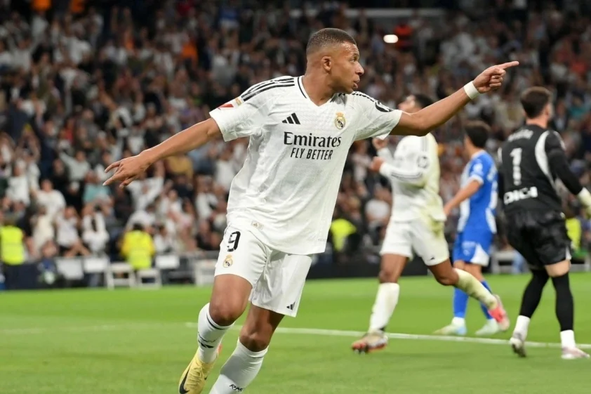 Mbappe bàn thắng nâng tỉ số lên 2-0 cho Real Madrid. Ảnh: Getty