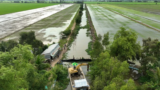 Lũ lên nhanh, hàng ngàn hécta lúa, rau màu ở Long An ngập úng, nguy cơ vỡ đê bao