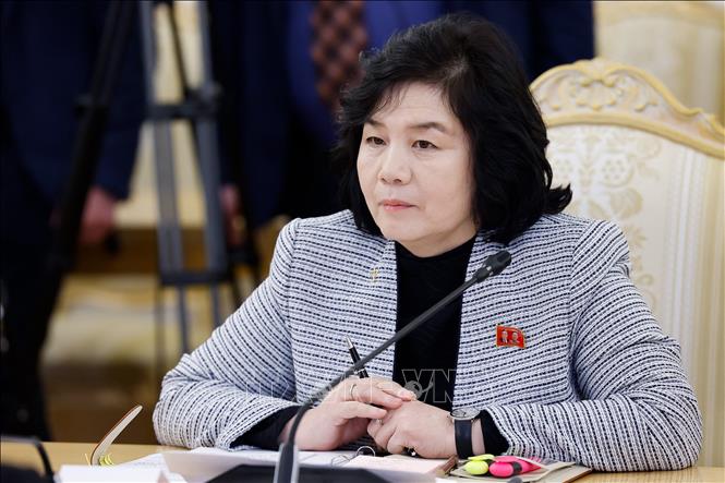 Bộ trưởng Ngoại giao Triều Tiên Choe Son-hui trong chuyến thăm Moskva, Nga ngày 16-1-2024. Ảnh tư liệu: AFP/TTXVN