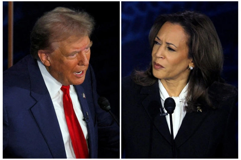  Ông Trump và bà Harris. Ảnh:Reuters