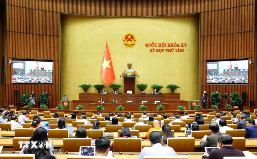 Thông cáo báo chí số 23 Kỳ họp thứ 8, Quốc hội khóa XV Kỳ họp thứ 8, Quốc hội khóa XV. (Ảnh: Phạm Kiên/TTXVN)