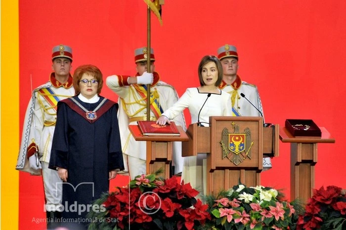 Bà Maia Sandu tuyên thệ nhậm chức Tổng thống Moldova nhiệm kỳ 2. (Ảnh: moldpres.md)