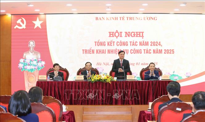 Đồng chí Thái Thanh Quý, Uỷ viên Trung ương Đảng, Phó Trưởng Ban Thường trực Ban Kinh tế Trung ương, phát biểu chỉ tại Hội nghị. Ảnh: Phương Hoa/TTXVN