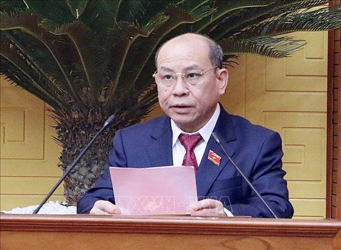 Miễn nhiệm Chủ tịch Hội đồng nhân dân tỉnh Hòa Bình, nhiệm kỳ 2021 - 2026 đối với ông Bùi Đức Hinh, kể từ ngày 7-1-2025 để nhận nhiệm vụ khác. Ảnh: TTXVN phát
