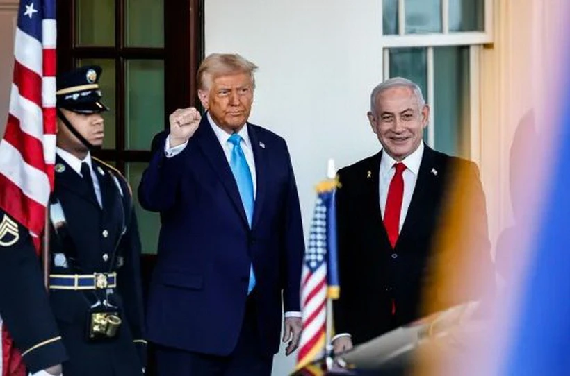 Tổng thống Mỹ Donald Trump và Thủ tướng Israel Benjamin Netanyahu. (Nguồn: Getty Images)