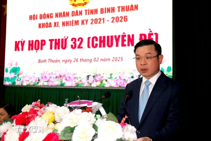 Ông Đỗ Hữu Huy, Ủy viên Ban Thường vụ Tỉnh ủy, Phó Bí thư Tỉnh ủy Bình Thuận nhiệm kỳ 2020-2025, được bầu giữ chức Chủ tịch UBND tỉnh Bình Thuận. (Ảnh: Nguyễn Thanh/TTXVN)