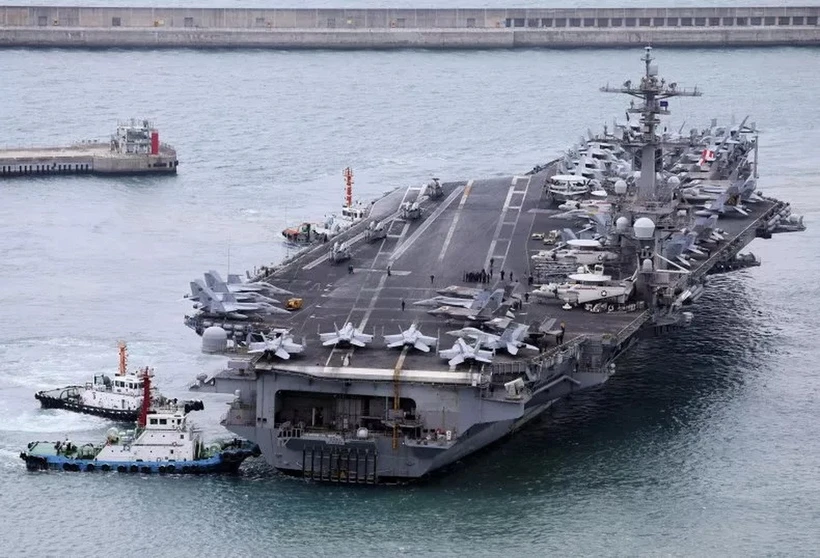 Tàu sân bay Mỹ USS Carl Vinson. (Nguồn: AP)