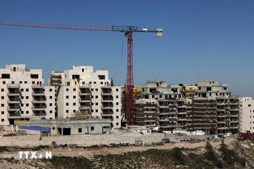 Công trình xây dựng khu định cư của Israel tại Bờ Tây ngày 29-2-2024. (Ảnh: Getty Images/TTXVN)