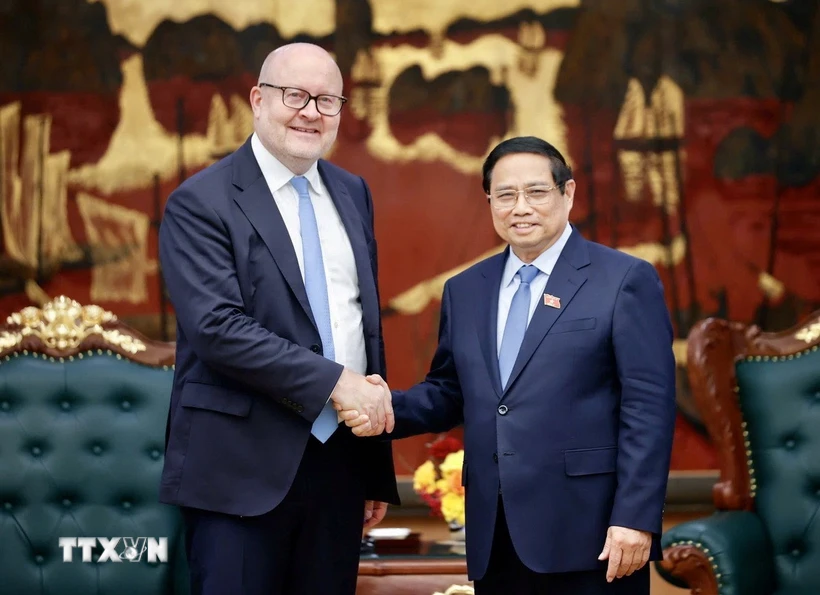Thủ tướng tiếp Chánh án và đoàn đại biểu Tòa án quốc tế về Luật biển Thủ tướng Phạm Minh Chính tiếp ông Tomas Heidar, Chánh án Tòa án quốc tế về Luật biển (ITLOS). (Ảnh: Dương Giang/TTXVN)