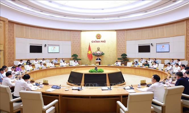 Phiên họp Chính phủ thường kỳ tháng 4 năm 2025, sáng 6-5-2025. Ảnh: Dương Giang/TTXVN
