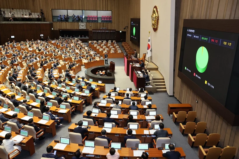 Một phiên họp Quốc hội Hàn Quốc tại thủ đô Seoul. (Ảnh: Yonhap/TTXVN)